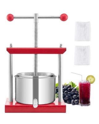 VEVOR Pressoir fruits manuel 3 L, inox, 2 barils. Poignée T, nettoyage facile. Raisin, pomme.