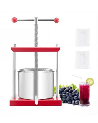 VEVOR Pressoir fruits manuel 6 L, 2 barils inox, poignée T. Nettoyage facile, raisin, pomme, cuisine.