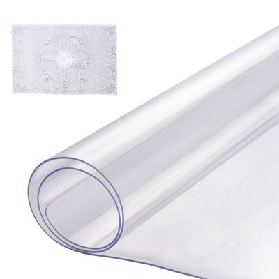 VEVOR Protection bureau PVC transparent, 16x32", 1.5mm, rectangulaire, résistant eau, nettoyage.