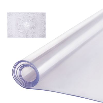 VEVOR Protection table PVC transparent, 40x80", 2.0mm, rectangulaire, résistant eau, bureau.