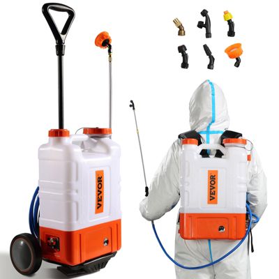 VEVOR Pulvérisateur à dos à batterie avec roue, réservoir 15L, 0-94 PSI.