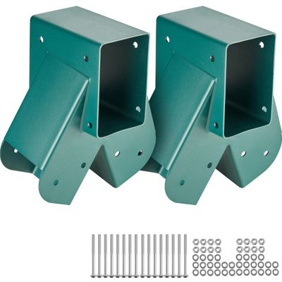 VEVOR Raccord balançoire 2 pièces, acier carbone, support poteau poutre. Vert.