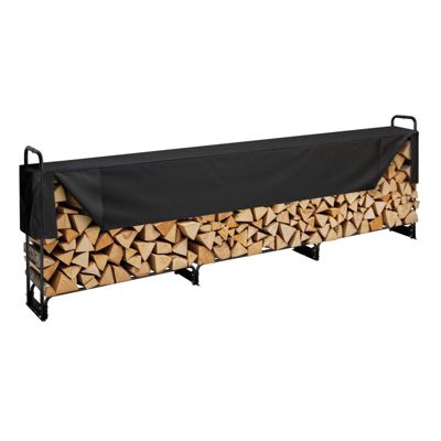 VEVOR Range-Bûches Extérieur 386x36x117 cm, Abri Bois avec Couverture Imperméable 600D Oxford.