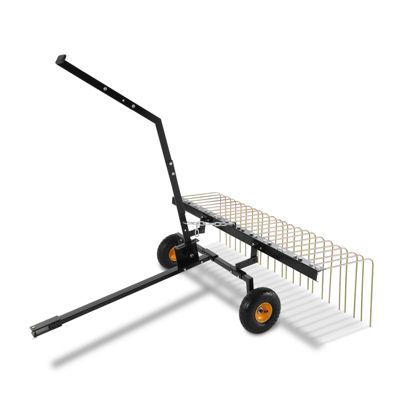 VEVOR Rateau déchaumeur remorquage 1500 mm, 24 dents acier. Pour VTT, tondeuse, feuilles.