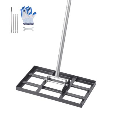VEVOR Rateau nivellement pelouse, 431x254x2140 mm, manche 1980 mm. Acier carbone, pour cour, golf.