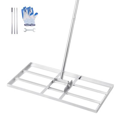 VEVOR Rateau nivellement pelouse, 762x355x2190 mm, manche 1981 mm. Acier carbone.