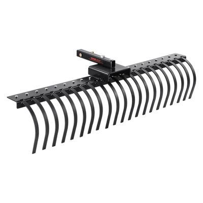 VEVOR Rateau paysager remorque, 1524 mm, 21 dents acier. Pour tracteur, feuilles, aiguilles pin.