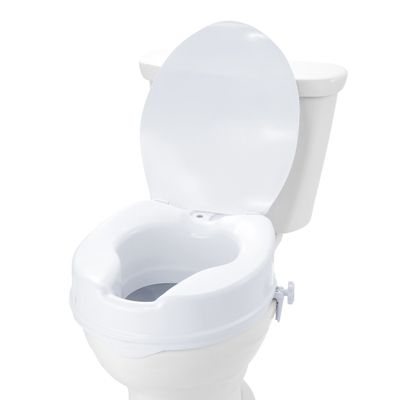 VEVOR Rehausseur toilette universel 100 mm haut, charge 136 kg PP, verrouillage tige à vis pour seniors/patients.