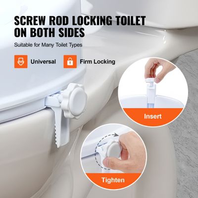 VEVOR Rehausseur toilette universel 100 mm haut, charge 136 kg PP, verrouillage tige à vis pour seniors/patients.