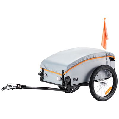 VEVOR Remorque vélo charge 45kg, compacte pliable, attelage, housse imperméable, roues 406mm, pour roues 559-711mm.