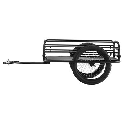 VEVOR Remorque vélo pliable charge 125 kg, dégagement rapide, roues 508 mm. Acier carbone, adaptée à la plupart des vélos.