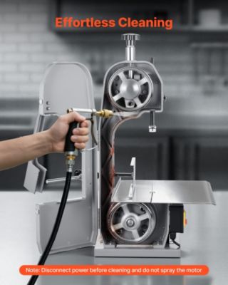 VEVOR Scie à os électrique 650W, table 415x483mm, coupe max 110mm, pour viande/ os congelés.