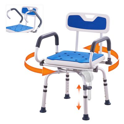 VEVOR Siège de bain rotatif 360 , bras réglables/mobiles, antidérapant, capacité 400 lb, pour personnes âgées/handicapées.