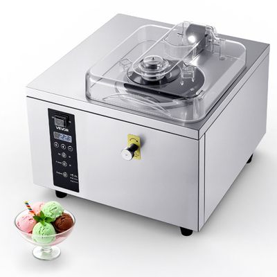 VEVOR Sorbetière 500 W - Turbine à glace dure 5 L/h, cylindre inox 2,8 L, affichage LED