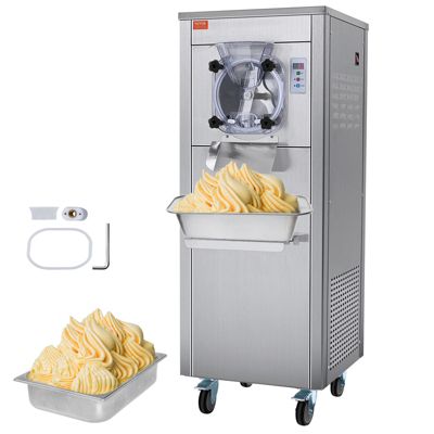 VEVOR Sorbetière commerciale 18 L h 1600W, cylindre inox 6L, roues, pré-refroidissement auto, panneau LED.