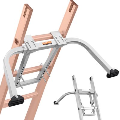 VEVOR Stabilisateur échelle toit acier carbone, charge 150 kg, pieds caoutchouc. Gouttière.
