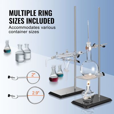 VEVOR Support laboratoire, 2 ensembles, tige 60 cm, base fonte. Pinces ...