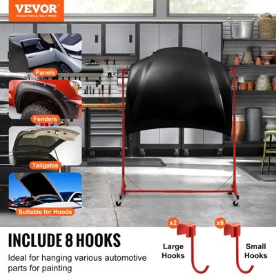 VEVOR Support peinture carrosserie, hauteur 1.5-2m, charge 30kg, 8 ...