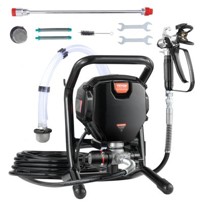 VEVOR Système peinture 750W, 3000 PSI, portable, 1.2 L min, pistolet avec tuyau 7.6m, pour int ext et clôtures.