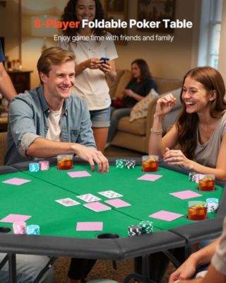 VEVOR Table de Poker Octogonale Pliable 126 cm pour 8 Joueurs Casino ...