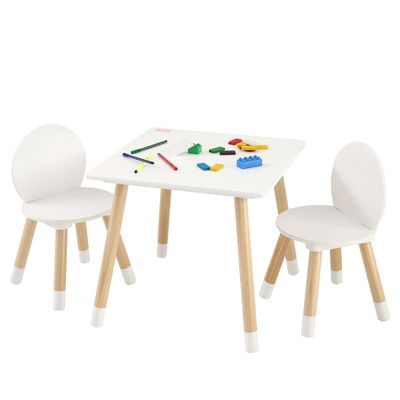 VEVOR Table enfant + 2 chaises, 500x500x437 mm, plateau facile nettoyage. Pour 2-8 ans.