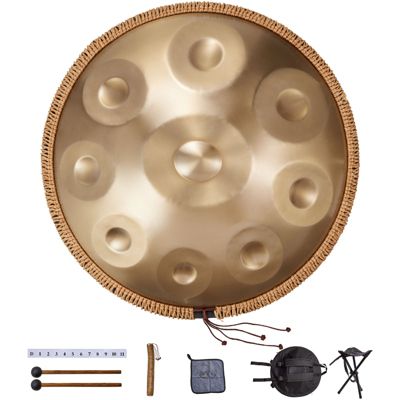 VEVOR Tambour à Main Tambour Handpan 56 cm 9 Notes Tonalité Ré Mineur 432 Hz