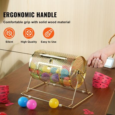 YUCHENGTECH Tambour De Tombola Acrylique Avec Poignée – Capacité 2000 Billets, Transparent, Verrouillable Avec 2 Clés, Pour Loterie Bingo Et Jeux