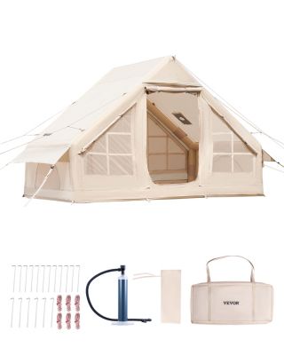 VEVOR Tente camping gonflable 3x2x2 m, pour 3-5 pers., Oxford 300D, facile installer, pompe à main.