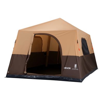 VEVOR Tente Gonflable 8 Personnes Pompe Rechargeable Camping Beige TPU 4 Fenetres Maille Sac Transport