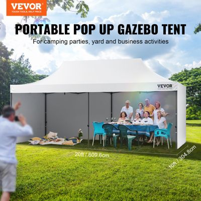 VEVOR Tonnelle pop-up 3x6m, parois latérales amovibles, sac à roulettes, résistante UV/pluie, pour jardin/fête.