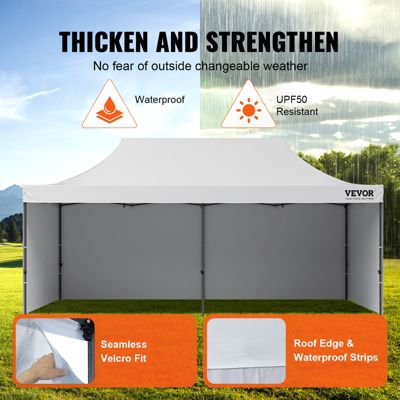 VEVOR Tonnelle pop-up 3x6m, parois latérales amovibles, sac à roulettes, résistante UV/pluie, pour jardin/fête.