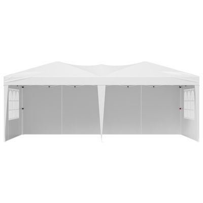 VEVOR Tonnelle pop-up 5.9x2.96m, gazebo instantané. Parois latérales, fenêtres ventilées. Extérieur, jardin. Blanc.