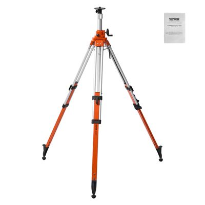 VEVOR Trépied niveau laser montage 5/8"-11, hauteur 114.5-290.5cm, robuste avec niveau/limiteur diffusion, antidérapants.