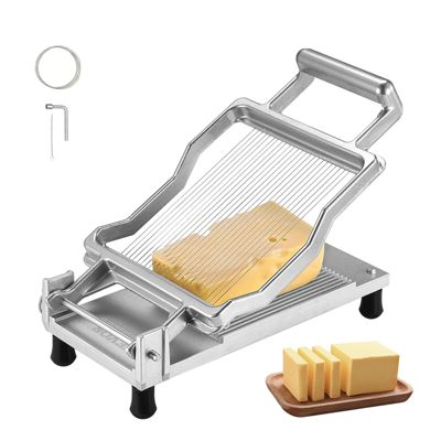 VEVOR Trancheuse fromage fil réglable 0.2", alu, fil inox 316, beurre, cuisine.