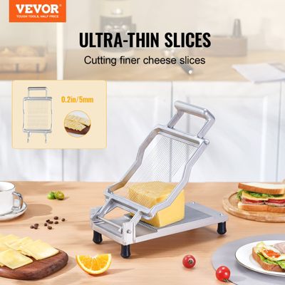 VEVOR Trancheuse fromage fil réglable 0.2", alu, fil inox 316, beurre, cuisine.