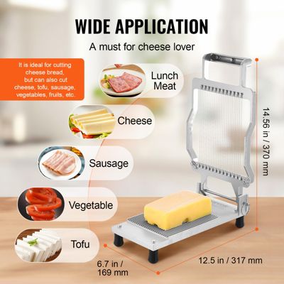 VEVOR Trancheuse fromage fil réglable 0.2", alu, fil inox 316, beurre, cuisine.