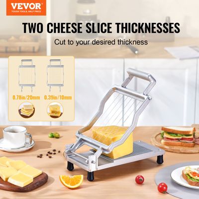 VEVOR Trancheuse fromage fils réglables, alu, fil inox 316, coupe fine/épaisse.