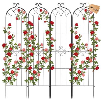 VEVOR Treillis de Jardin Support de Plante Grimpante Métal 52,5x220 cm Lot de 4