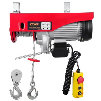 VEVOR Treuil à câble électrique 1000 kg, palan télécommande filaire 4m 1600W, 10 m min, ht. 12m.