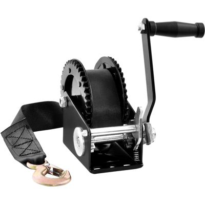 VEVOR Treuil manuel 907,1 kg, sangle polyester 7 m, cliquet bidirectionnel. Pour remorque bateau, VTT.
