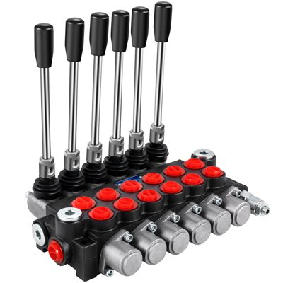 VEVOR Vanne commande directionnelle hydraulique, 6 bobines, 40 L/min, 3600 PSI. Pour chargeurs tracteurs.