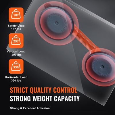 VEVOR Ventouse carrelage 119mm (2pcs) charge 150kg, poignée alu, pour verre, granit, carrelage, métal.