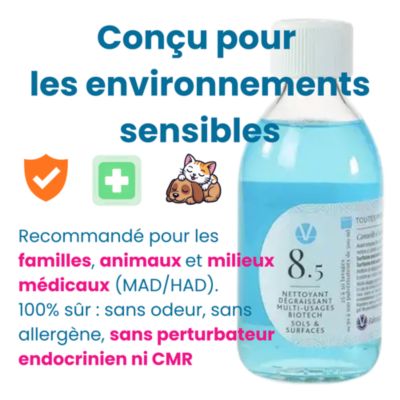 VHYG No 8.5 Nettoyant Dégraissant Multi Usages Concentré 100 Doses 1 à 2 Ans Efficacité Enzymatique Fabriqué en France