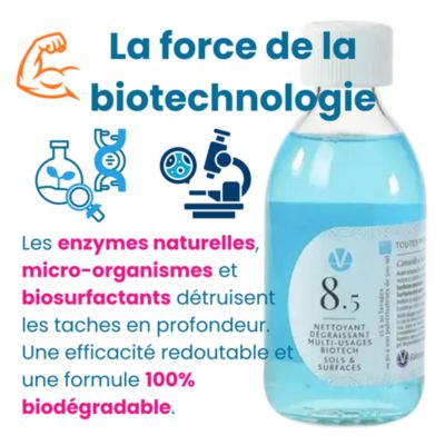 VHYG No 8.5 Nettoyant Dégraissant Multi Usages Concentré 100 Doses 1 à 2 Ans Efficacité Enzymatique Fabriqué en France