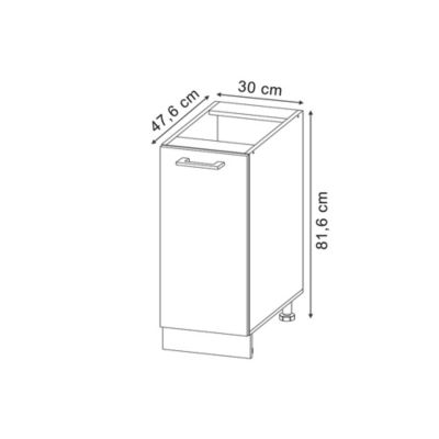 Vicco Armoire basse  Gris noble 30cm sans PT
