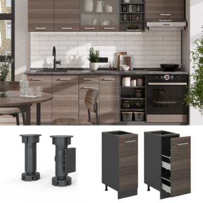 Vicco Armoire basse  Gris noble 30cm sans PT