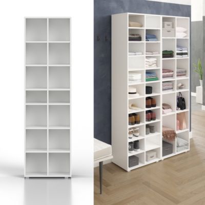 Vicco Armoire à chaussures Blanc 54.2x183.3cm 14 compartiments