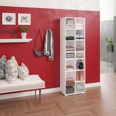Vicco Armoire à chaussures Blanc 54.2x183.3cm 14 compartiments