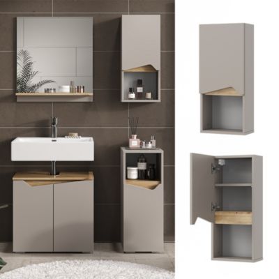 Vicco Armoire de Grège 30x67cm avec porte et compartiment ouvert
