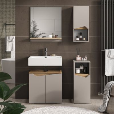 Vicco Armoire de Grège 30x67cm avec porte et compartiment ouvert